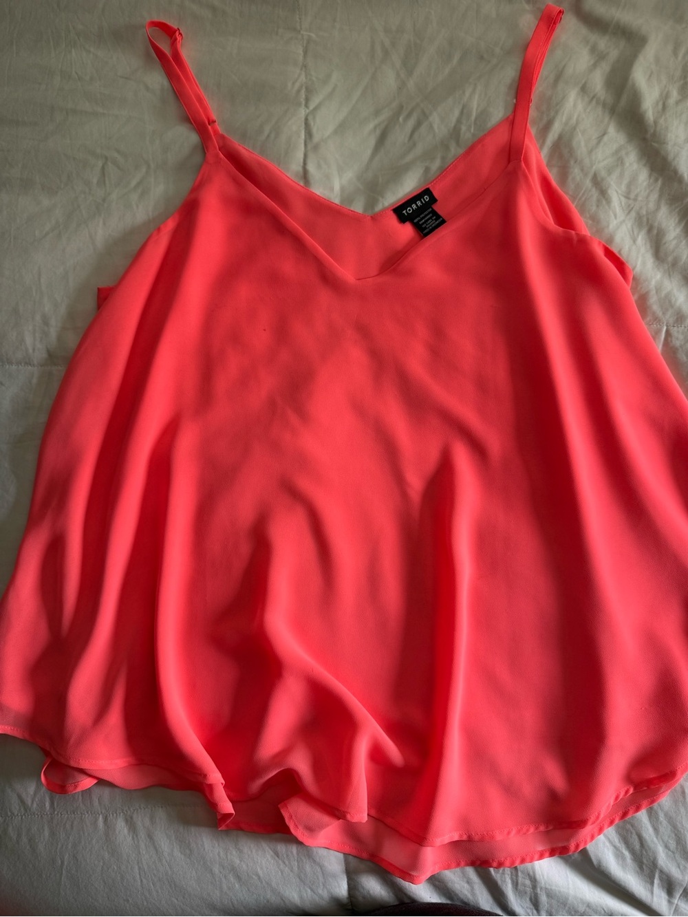 torrid Neon Coral V-Neck Spaghetti Strap Cami
